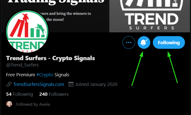 Notification for crypto signals